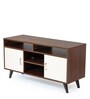 Bronx Tv Unit In Smoked Walnut & Beige Finish