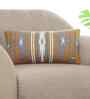 Bronze Grey Melange & Natural 100% Cotton Ikkat 12X20 Inches Knitted Cushion Cover
