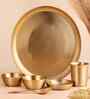 Bronze Meal Dinner Thali Set of 6 Pieces 11.7 Inch (Weight- 1400 Gm)