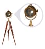 Bronze Metal Shade Tripod Floor Lamp With Brown Base