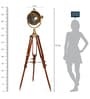 Bronze Metal Shade Tripod Floor Lamp With Brown Base