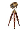 Bronze Metal Shade Tripod Table Lamp with Brown Base