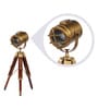 Bronze Metal Shade Tripod Table Lamp with Brown Base