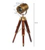 Bronze Metal Shade Tripod Table Lamp with Brown Base