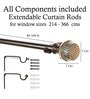 Bronze Powder Coated Iron Curtain Rod (84 to 144 Inches) With Bracket