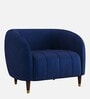 Brookfield Velvet Fabric 1 Seater Sofa in Royal Blue Colour