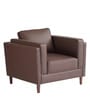Brookly Leatherette 1 Seater Sofa In Brown Colour