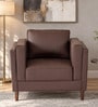 Brookly Leatherette 1 Seater Sofa In Brown Colour