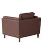 Brookly Leatherette 1 Seater Sofa In Brown Colour