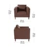 Brookly Leatherette 1 Seater Sofa In Brown Colour
