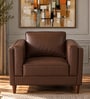 Brookly Leatherette 1 Seater Sofa In Brown Colour