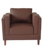 Brookly Leatherette 1 Seater Sofa In Brown Colour