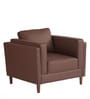 Brookly Leatherette 1 Seater Sofa In Brown Colour