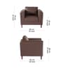 Brookly Leatherette 1 Seater Sofa In Brown Colour