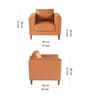 Brookly Leatherette 1 Seater Sofa In Tan Colour