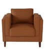 Brookly Leatherette 1 Seater Sofa In Tan Colour