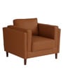 Brookly Leatherette 1 Seater Sofa In Tan Colour