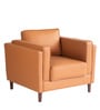 Brookly Leatherette 1 Seater Sofa In Tan Colour