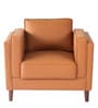 Brookly Leatherette 1 Seater Sofa In Tan Colour