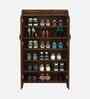 Brooklyn 2 Door Tall Shoe Cabinet In Brown Maple Finish