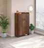 Brooklyn 2 Door Tall Shoe Cabinet In Brown Maple Finish