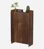 Brooklyn 2 Door Tall Shoe Cabinet In Brown Maple Finish