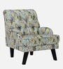 Broomedge Fabric Full Back Lounge Chair In Abstract Olive Print