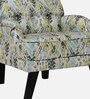 Broomedge Fabric Full Back Lounge Chair In Abstract Olive Print