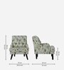 Broomedge Fabric Full Back Lounge Chair In Abstract Olive Print