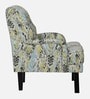 Broomedge Fabric Full Back Lounge Chair In Abstract Olive Print