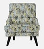 Broomedge Fabric Full Back Lounge Chair In Abstract Olive Print