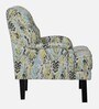 Broomedge Fabric Full Back Lounge Chair In Abstract Olive Print
