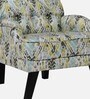Broomedge Fabric Full Back Lounge Chair In Abstract Olive Print