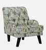 Broomedge Fabric Full Back Lounge Chair In Abstract Olive Print