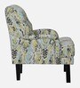 Broomedge Fabric Full Back Lounge Chair In Abstract Olive Print