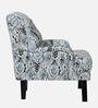 Broomedge Fabric Full Back Lounge Chair In Abstract Teal Print