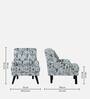 Broomedge Fabric Full Back Lounge Chair In Abstract Teal Print