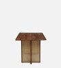 Brovst Acacia Wood 6 Seater Dining Set In Natural Finish