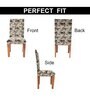 Brown & Beige Printed Polyester Blend 14x38 Inch Chair Covers (Set of 4)