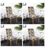 Brown & Beige Printed Polyester Blend 14x38 Inch Chair Covers (Set of 4)