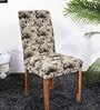 Brown & Beige Printed Polyester Blend 14x38 Inches Chair Covers (Set of 6)