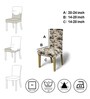 Brown & Beige Printed Polyester Blend 14x38 Inch Chair Covers (Set of 4)