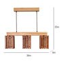 Elegant 3 Lights Brown & Beige Solid Wood Linear Chandelier Cluster Hanging Light