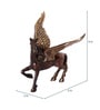 Brown Brass Finish Flying Angel Horse Figurine