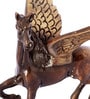Brown Brass Finish Flying Angel Horse Figurine