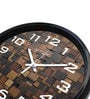 Brown & Black Plastic Clause Modern Wall Clock