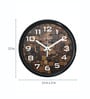 Brown & Black Plastic Clause Modern Wall Clock