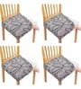 Brown and Black Printed Polyester Blend 16x20 Inches Chair Covers (Set of 4)