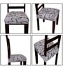 Brown and Black Printed Polyester Blend 16x20 Inches Chair Covers (Set of 4)