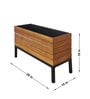 Brown & Black Wood & Metal Rectangular Planter Stand